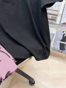 SHEIN Leap Crew Teen Boys Island Coconut Tree Vacation Print Short Sleeve T-Shirt & Shorts Red Outfit, Casual, Comfortable, Fashion, Versatile, Suitable For Daily Wear, School, Travel, Sports, Vacation - Pink - View 7