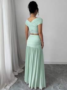 Elenzga 女士日常两件套服装 - 薄荷綠 - 查看 2