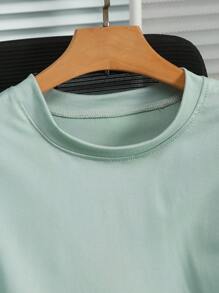 2pcs Tween/Teen Boys Summer Casual Letter Print Short Sleeve T-Shirt And Running Shorts Set, School, Campus, College - Multicolor - View 3