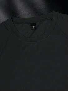 Manfinity Sport Corelite Men's Round Neck Short Sleeve Casual Tank Top, Suitable For Summer Workout Clothes Running Tees & Tanks Compression Shirt Men - Black - View 5