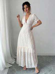 Elenzga Abito elegante monocolore con taglio, estivo
