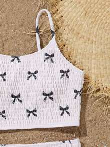 SHEIN 2件套小女孩蝴蝶黑带泳衣，肩带可调节 - 彩色 - 查看 4