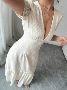 Elenzga Abito elegante monocolore con taglio, estivo