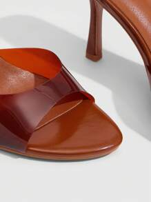 CUCCOO SZL Camel TPU Mule Fashionable & Comfortable Ladies' High Heel Sandals