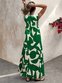 Selianne Women's Retro Patterned Extra Long Dressfall Clothes Fall Clothes