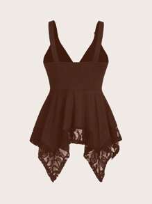 Sweetra Top con diseño de corazón y flores con encaje, estilo Y2K