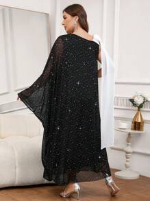 SHEIN Clasi Abito elegante con fiocchi e decorazioni in paillettes, di taglia grande, adatto per feste