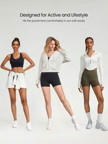 GLOWMODE 6 Pairs Comfort In Motion Breathable Mesh Compression Socks Logo Embroidery Daily Casual Vacation Wear - White - View 3