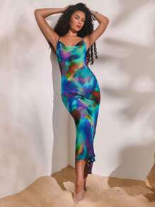 Opulessa 女式梭织印花露肩紧身迷你连衣裙 - 彩色 - 查看 5