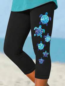 SHEIN LUNE 大码休闲纯色裤，适合夏季 - 黑色 - 查看 3