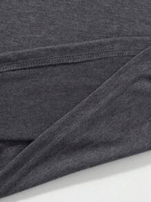 Flirla 大码夏季休闲热带印花短袖T恤 - 深灰色 - 查看 5