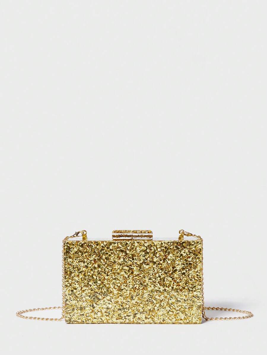 SHECARRY Ladies,Women Clutchs , Evening Bags, Fashionable, Luxury, Blingbling,Gold,For Prom,Club,Date,Birthday,Evening,Date Night,Ball - Gold - View 1