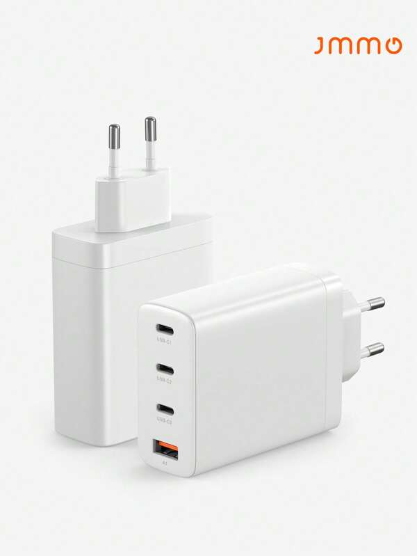 JMMO Cargador De Pared Usb C De 100w Con Tecnología Gan, 3 Puertos Usb-c Y 1 Puerto Usb-a Compatible Con Macbook Pro, Macbook Air, Dell Xps, compatible con iPhone 14/13/12, Galaxy S22/s21, Ipad, Steam Deck