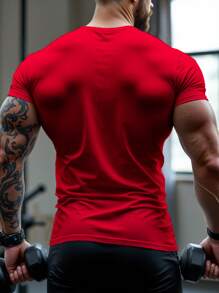 Manfinity Sport Corelite Herren Rundhals Mode Kurzarm T-Shirt, geeignet für Sommer Sport Workout Kleidung Lauf-Shirts & Tanks