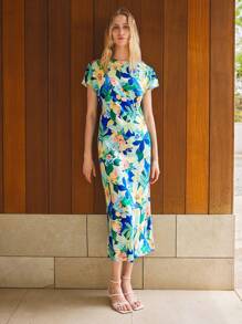 Maija Women Mid-Length Short Sleeve Dress, Fashionable For Summer ,Vacation Outfits