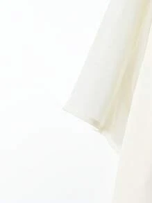 SHEIN Clasi Plus Size Elegant Ruffle Trim Front Button Cinched Waist Short Sleeve Shirt For Summer, Elegant Apricot Color Blouse,Old Money Style - Apricot - View 8