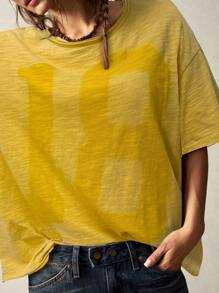 Bohemela Women Solid Color Knit Crew Neck Short Sleeve Loose Regular Casual T-Shirt
