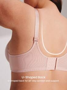 LUVLETTE Plus Dream Curve Air Full Coverage Airy Breathable Sheer Mesh Spacer Cup Bra Pink Minimizer Bra