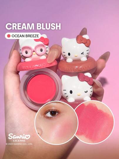 Hello Kitty｜SHEGLAM Blush In Crema Coastal Charm-Ocean Breeze Blush In Crema Crema Labbra Non Unta Multiuso Non Sbiadisce Crema Labbra Per Pigmento Naturale Trucco Viso Non Unto E Sfumabile Marchio Bellezza Trucco Cosmetico Per Donne Ragazze Perfetto Per Autunno Inverno Ideale Per Y2K Elegante Moda Adatto Per Compleanno Natale Presente Festa Pronto Migliore Colore