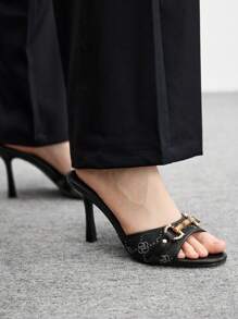 CUCCOO BIZCHIC Women's Fashion Elegant High Heel Sandals, Summer For Christmas Spring Shoes - Black - View 3