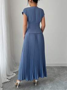 Elenzga Women Two Pieces Outfits For Daily Wear - Blue - View 2