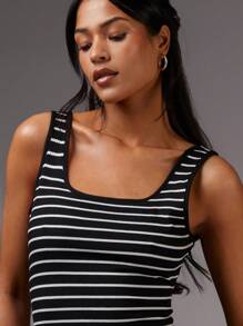 Athîral Women's Square Neck Striped Casual Maxi Tank Dress - Multicolor - View 4