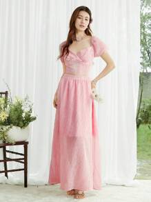 SHEIN LUNE Trang phục hai mảnh dành cho phụ nữ mặc hàng ngày - Hồng - Xem 5