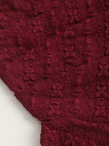 Sweetra Áo ống ren trơn màu đơn giản không đối xứng dành cho nữ - Gỗ đỏ - Xem 5