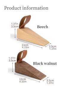 SHEIN 1pc Beech Door Stop, Wooden Door Stop, Windproof Door Stopper, Anti Collision Door Stop Holder With Lanyard Valentine DAY, Valentines Wedding, Birthday, Room Decor, Home Decor Living Room, Office Decor Items,Fall Decor