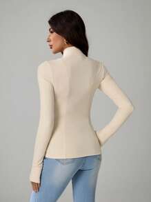 SHEIN Tall Apricot Women's Thin Jacket, Cool Sun Protection Jacket, Anti-UV, Suitable For Summer And Beach Vacations - Apricot - View 2