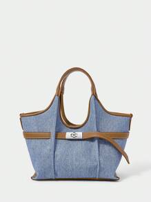 SHECARRY 女士休闲手提包，简约时尚，适合日常使用 - 彩色 - 查看 2