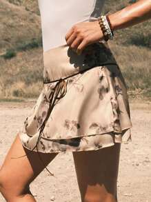 Easelle Renaissance Jahrmarkt eleganter vintage Blume Muster Rock, Rave Outfits Festival Sommer Boho Damenmode