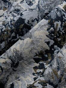 Manfinity Homme Men's Casual Daily Wear, Perfect For Seaside Vacations, Featuring An INS-Style Loose Straight-Leg Long Pants In A Blue-Toned Impressionistic Romantic Floral Color-Woven Texture Jacquard. These Pants Come With An Elastic Waistband And Are Suitable For Hawaiian Beach Getaways, Music Festivals, And Everyday Wear, Making Them An Ideal Gift For Boyfriends Or Husbands. Baggy Pants , Flower Pants Men , Floral Pants Men,Men's Resort-Casual Style, Inspired By INS, Featuring Vintage Spring-Themed Bird, Branch, And Floral Jacquard Loose-Fit Straight-Leg Pants With An Elastic Waistband. Perfect For Music Festivals, Hawaiian Beach Vacations, And Everyday Wear. It Also Makes A Great Gift For A Boyfriend Or Husband. - Light Grey - View 2