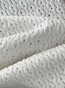 SHEIN Unity Sexy Off-Shoulder Openwork Knit Vacation Dress - Apricot - View 4