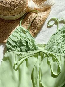 Comfortcana Débardeur en maille transparente, style décontracté et vacances, vert clair, grande taille