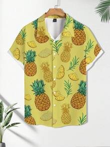 Manfinity RSRT Men's Holiday Pineapple Print Shirt - Multicolor - View 3