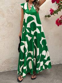 Selianne Women's Retro Patterned Extra Long Dressfall Clothes Fall Clothes