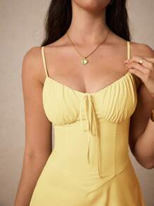 Poéselle 女士纯色垂坠式半身休闲连衣裙，配有细肩带