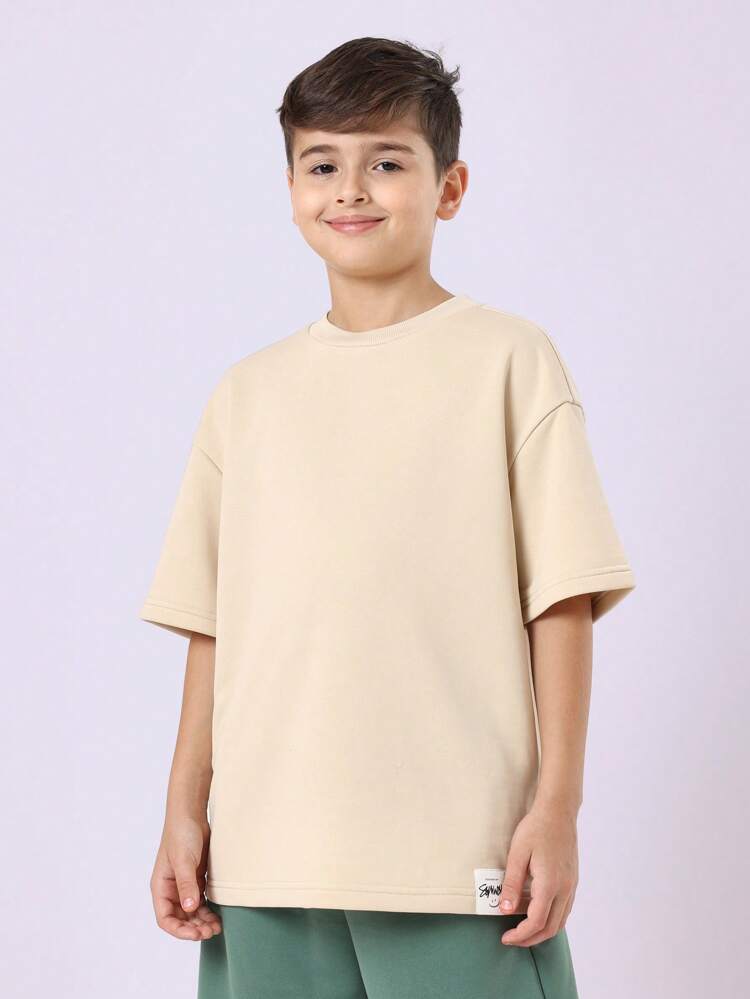 Oversized Slogan Hashtag Back Print Casual T-Shirt