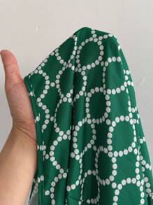 Maweii 大码女式露肩系带休闲飘逸度假连衣裙 - 綠色 - 查看 6
