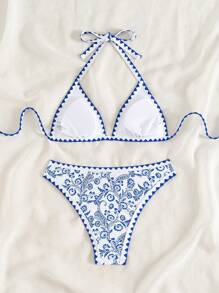 Swim Mod Bộ đồ bơi in ngẫu nhiên dành cho nữ (Có bản quyền) - Màu xanh lam - Xem 2