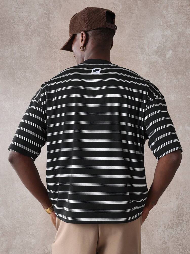 Oversized Striped Short Sleeve T-Shirt
