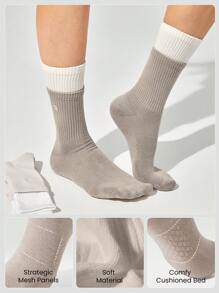 GLOWMODE 3 Pairs Double Layered Cotton-Blend Light Sport Tube Socks - Multicolor - View 2