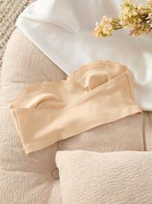 1 件女式前扣罗纹无缝无垫胸罩，休闲舒适