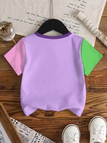 Teen Titans Go X SHEIN Yon T-Shirt Regular Fit Round Neck Short Sleeves Cartoon Graphic Print White Soft And Breathable - White - View 2