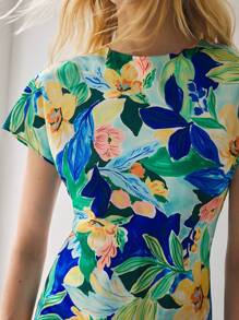 Maija Women Mid-Length Short Sleeve Dress, Fashionable For Summer ,Vacation Outfits