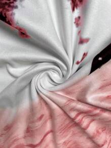 SHEIN CURVE+ Plus Size Women's Summer Short Sleeve Casual T-Shirt, Letter Printed, Round Neck Graphic Tees Women Tops - Redwood - View 4