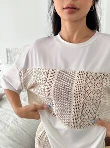 SHEIN Farbblock Jacquard Damen Lässig Pyjama Set - Verschiedenfarbig - Übersicht 6