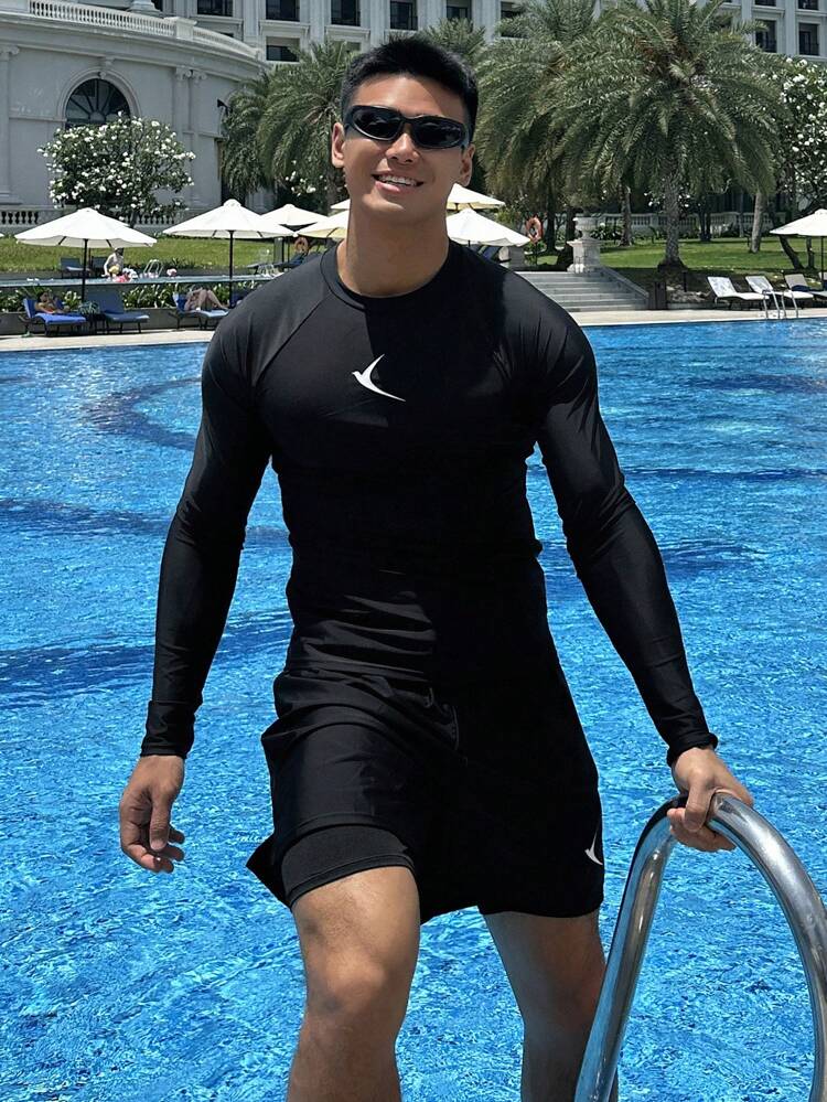 Summer Animal Pattern Print Men's Beach Set, Hawaiian Vacation