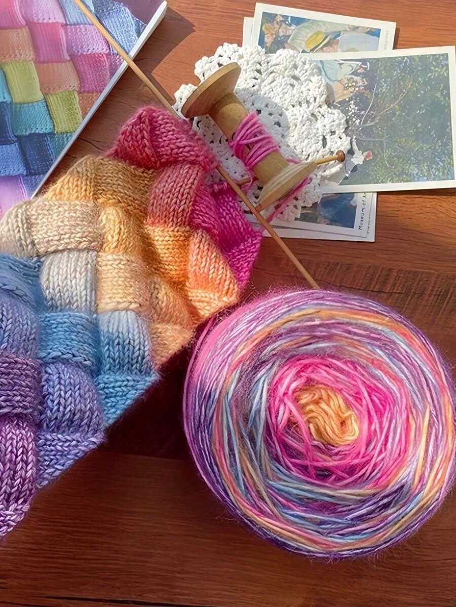 50g/Cuộn Sợi len Mohair nhuộm tay mềm mại đan móc thủ công dùng cho khăn quàng cổ, mũ, 100% tự nhiên, đồ dùng đan lát DIY, thủ công mùa đông, phụ kiện quần áo - Nhiều màu - Xem 1